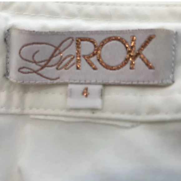 LaROK WHITE COTTON DRAWSTRING PANTS SIZE US 4 - Picture 12 of 12